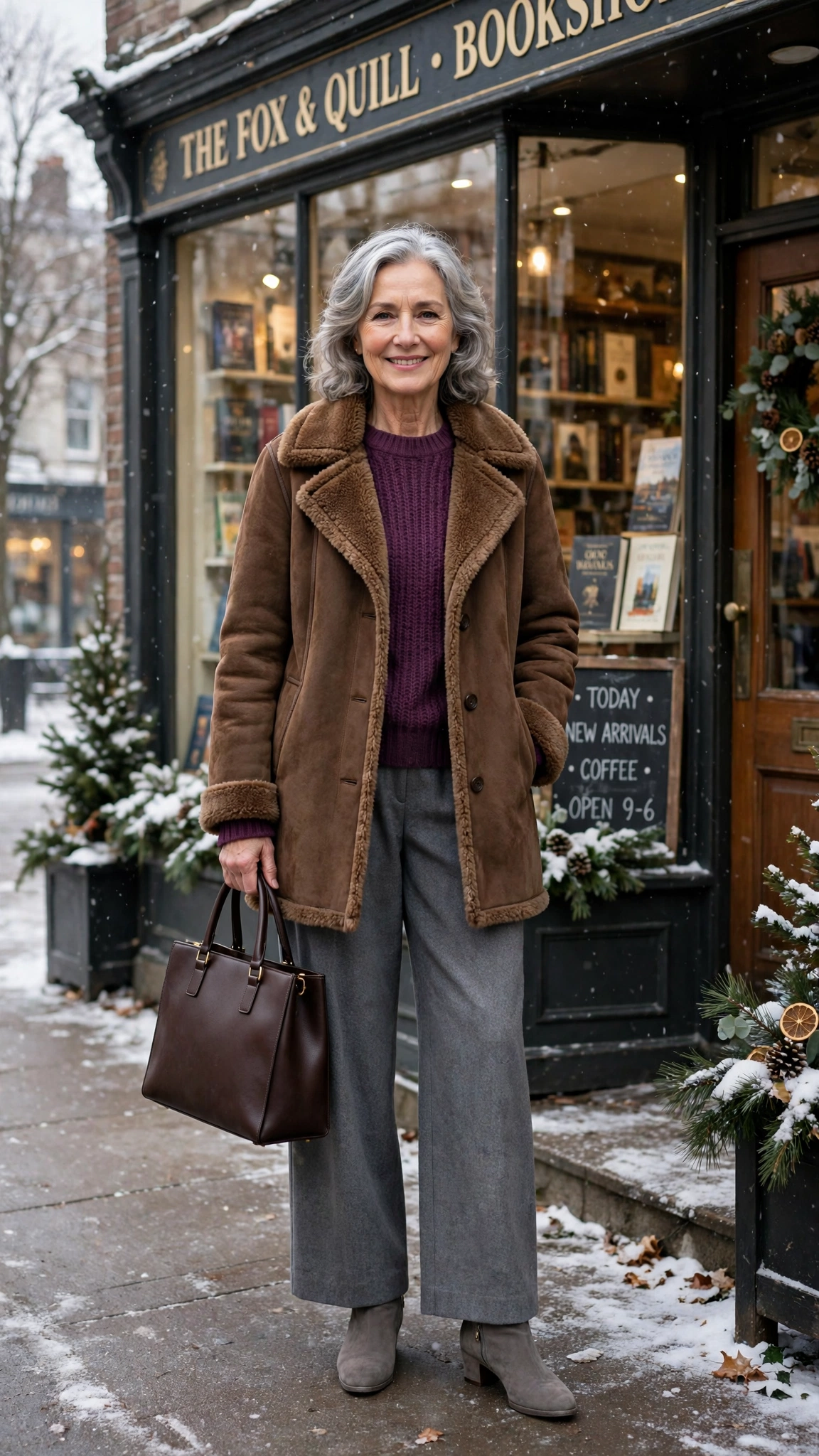 33 Women over 60 brown shearling coat outfits for weekend errands That Are Chic, Warm and Elegant 25 33 Women over 60 brown shearling coat outfits for weekend errands That Are Chic, Warm and Elegant - idea 24