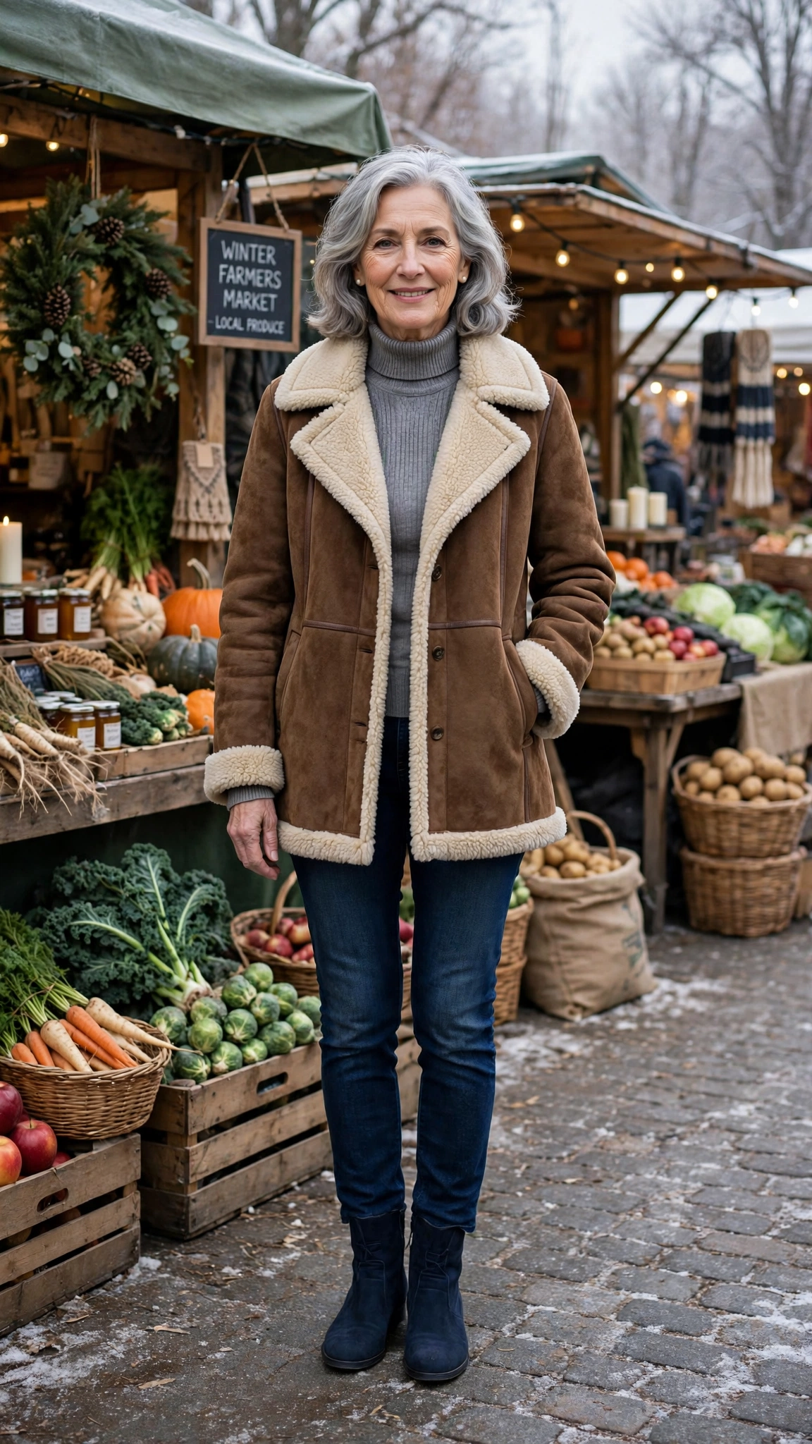 33 Women over 60 brown shearling coat outfits for weekend errands That Are Chic, Warm and Elegant 29 33 Women over 60 brown shearling coat outfits for weekend errands That Are Chic, Warm and Elegant - idea 28