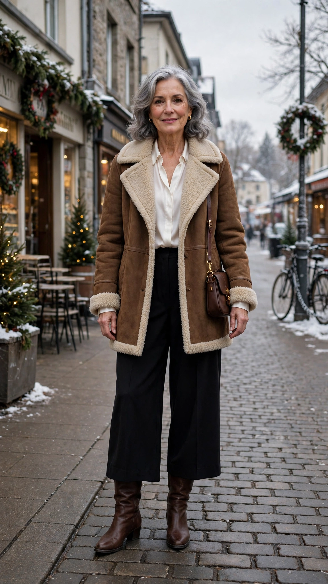33 Women over 60 brown shearling coat outfits for weekend errands That Are Chic, Warm and Elegant 32 33 Women over 60 brown shearling coat outfits for weekend errands That Are Chic, Warm and Elegant - idea 31