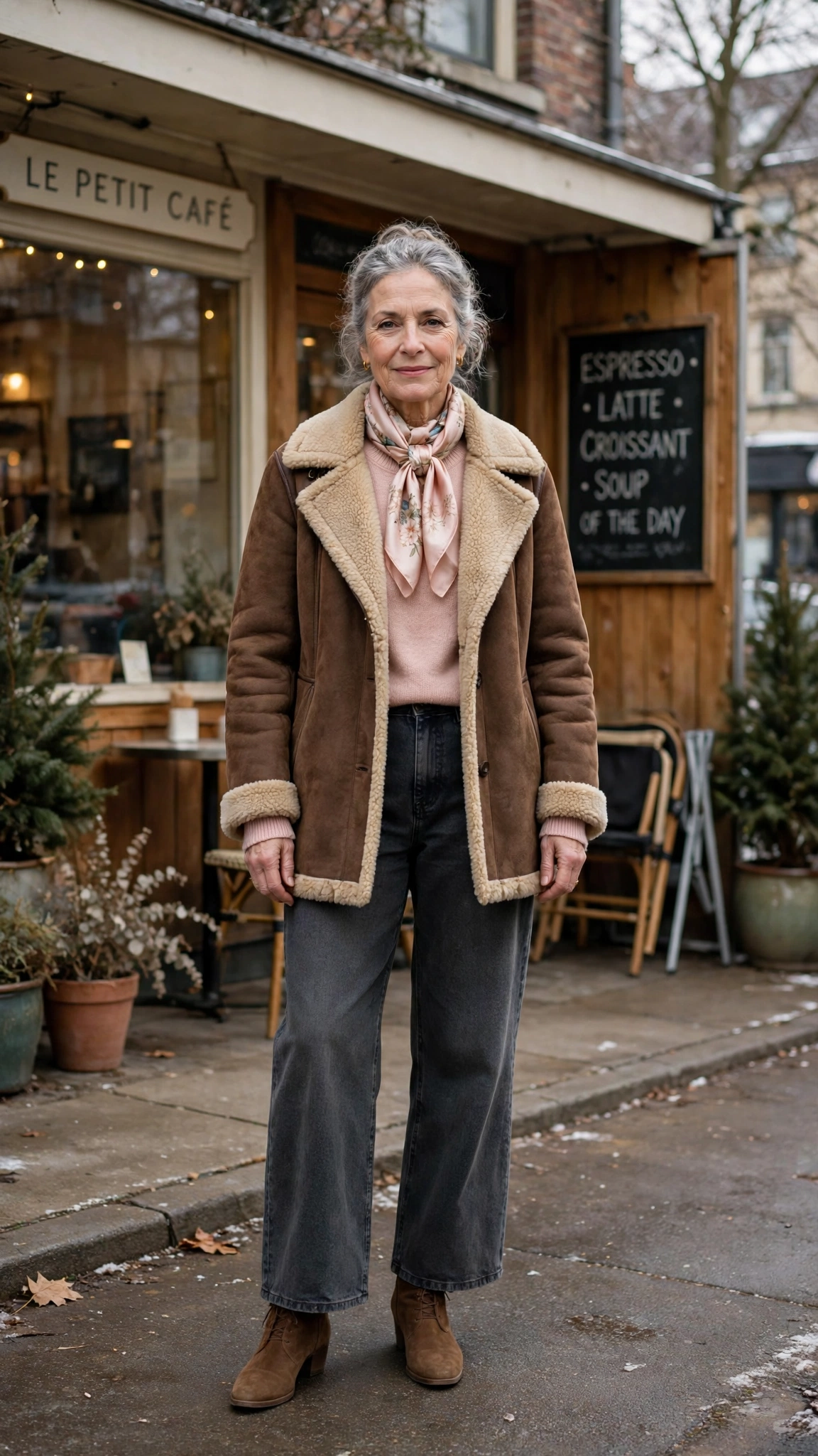 33 Women over 60 brown shearling coat outfits for weekend errands That Are Chic, Warm and Elegant 33 33 Women over 60 brown shearling coat outfits for weekend errands That Are Chic, Warm and Elegant - idea 32