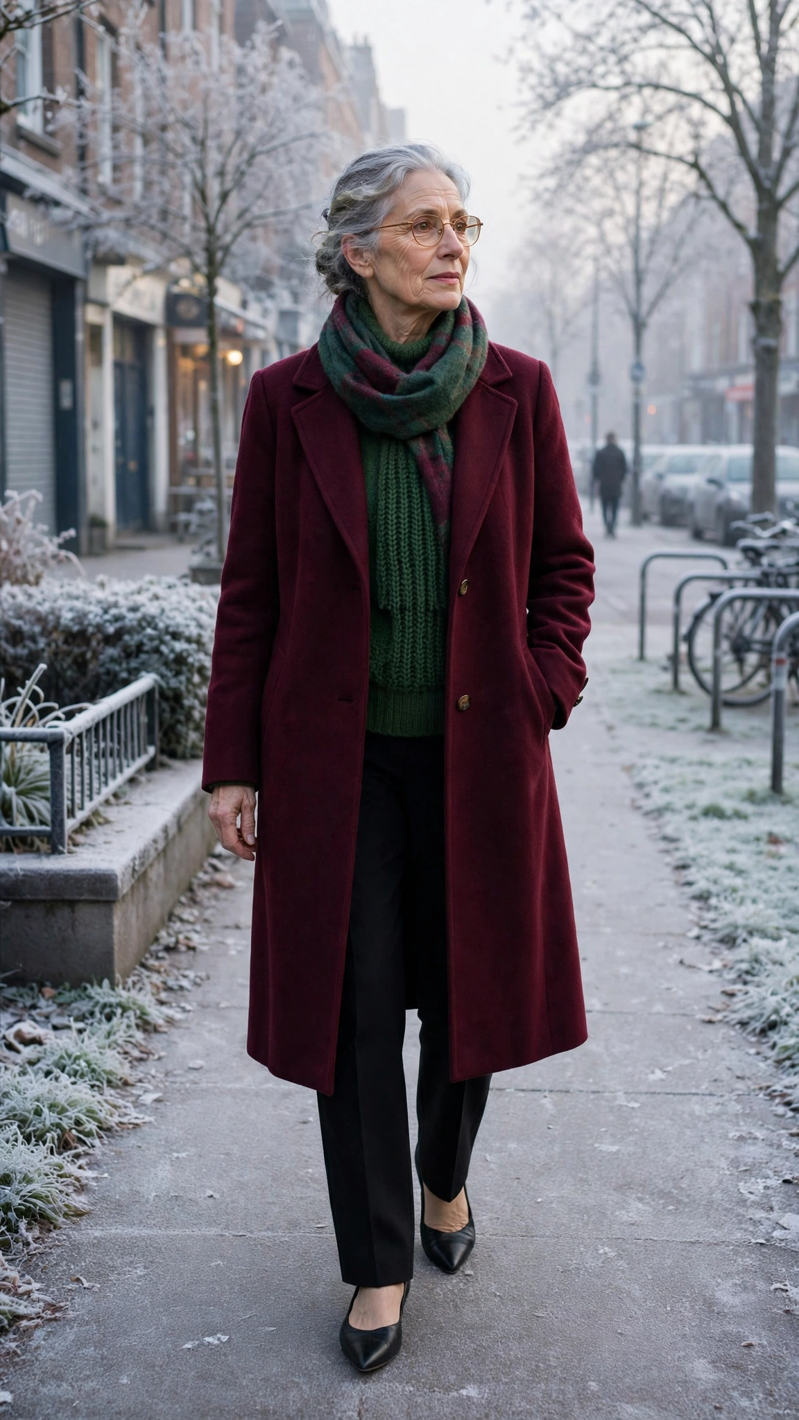 18 Women over 60 burgundy coat outfits for winter office days That Are Chic, Warm and Elegant - idea 10