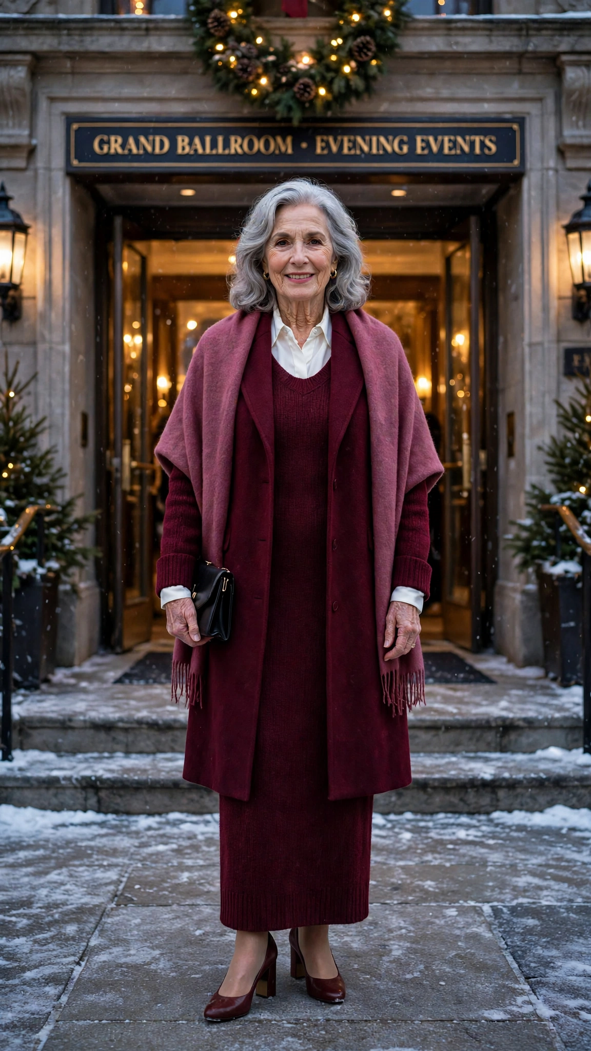 33 Women over 60 burgundy knit dress outfits for winter dinners That Are Chic, Warm and Elegant 8 33 Women over 60 burgundy knit dress outfits for winter dinners That Are Chic, Warm and Elegant - idea 7