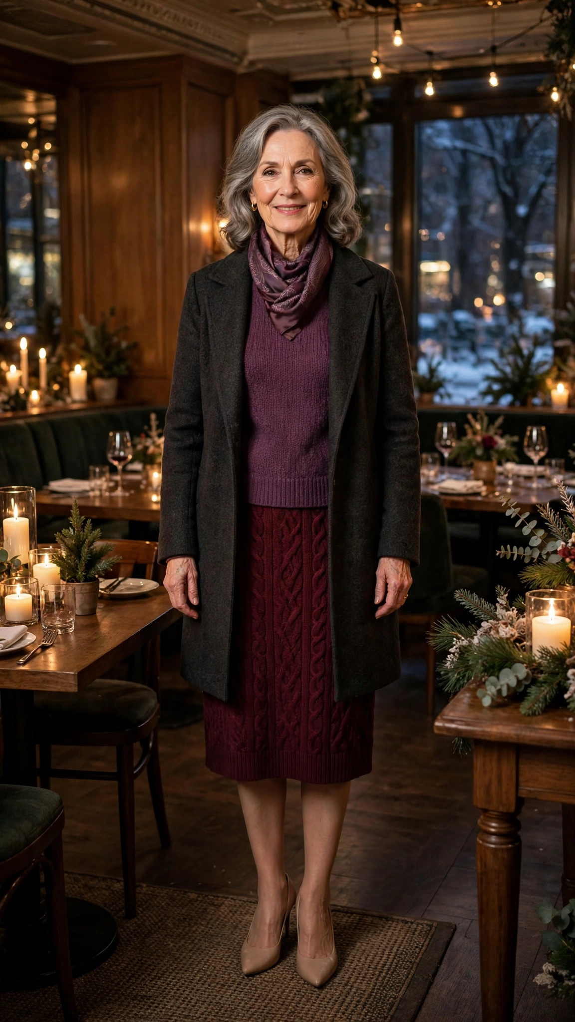 33 Women over 60 burgundy knit dress outfits for winter dinners That Are Chic, Warm and Elegant 13 33 Women over 60 burgundy knit dress outfits for winter dinners That Are Chic, Warm and Elegant - idea 12