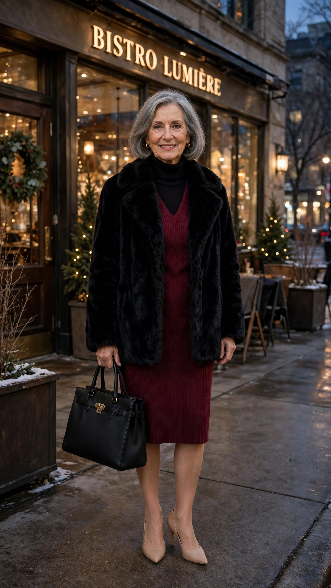 33 Women over 60 burgundy knit dress outfits for winter dinners That Are Chic, Warm and Elegant 15 33 Women over 60 burgundy knit dress outfits for winter dinners That Are Chic, Warm and Elegant - idea 14