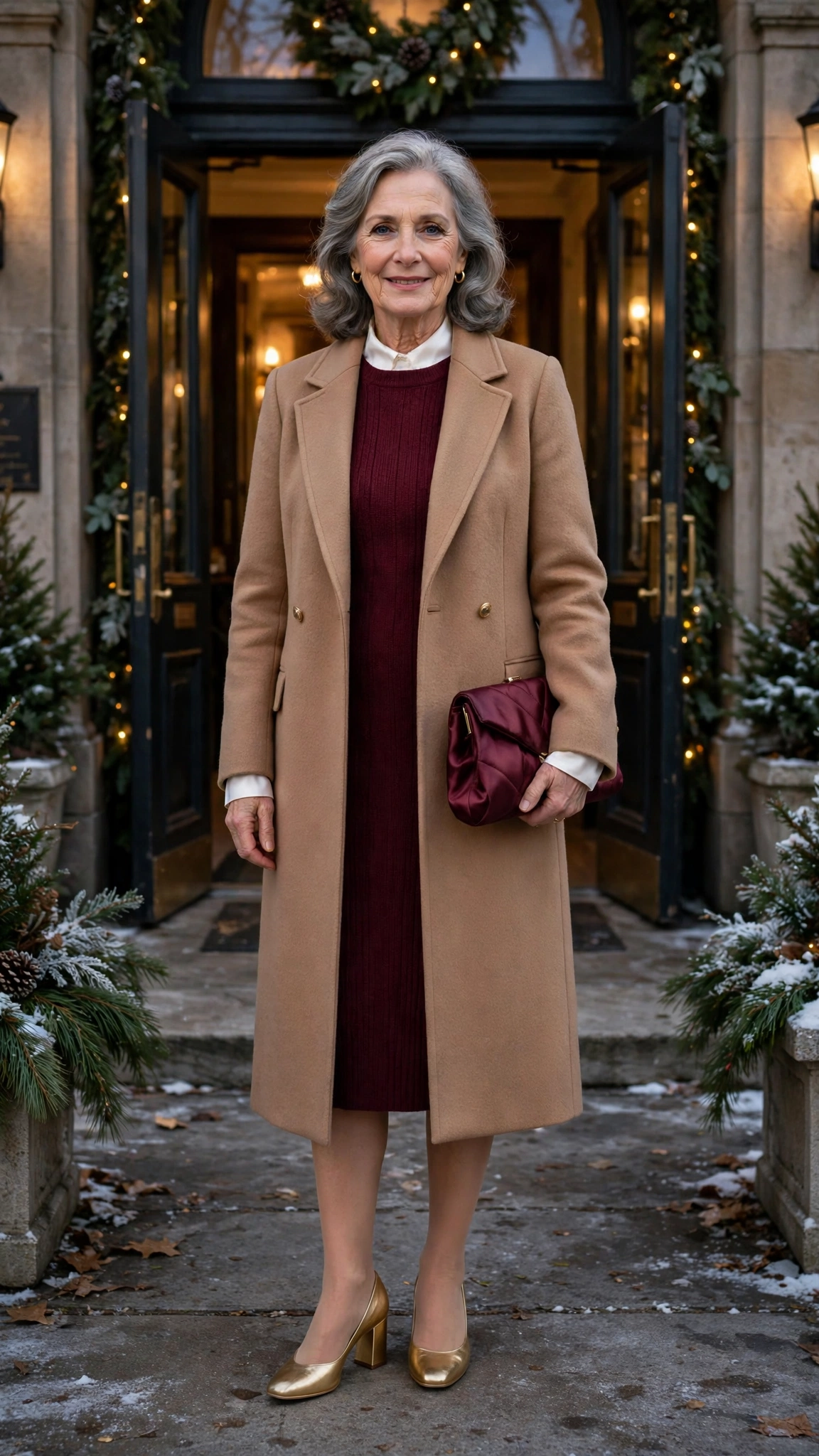 33 Women over 60 burgundy knit dress outfits for winter dinners That Are Chic, Warm and Elegant 20 33 Women over 60 burgundy knit dress outfits for winter dinners That Are Chic, Warm and Elegant - idea 19