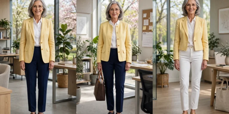 20 Women Over 60 Butter Yellow Blazer Outfits for Spring Office Days That Are Fresh, Chic and Easy to Wear