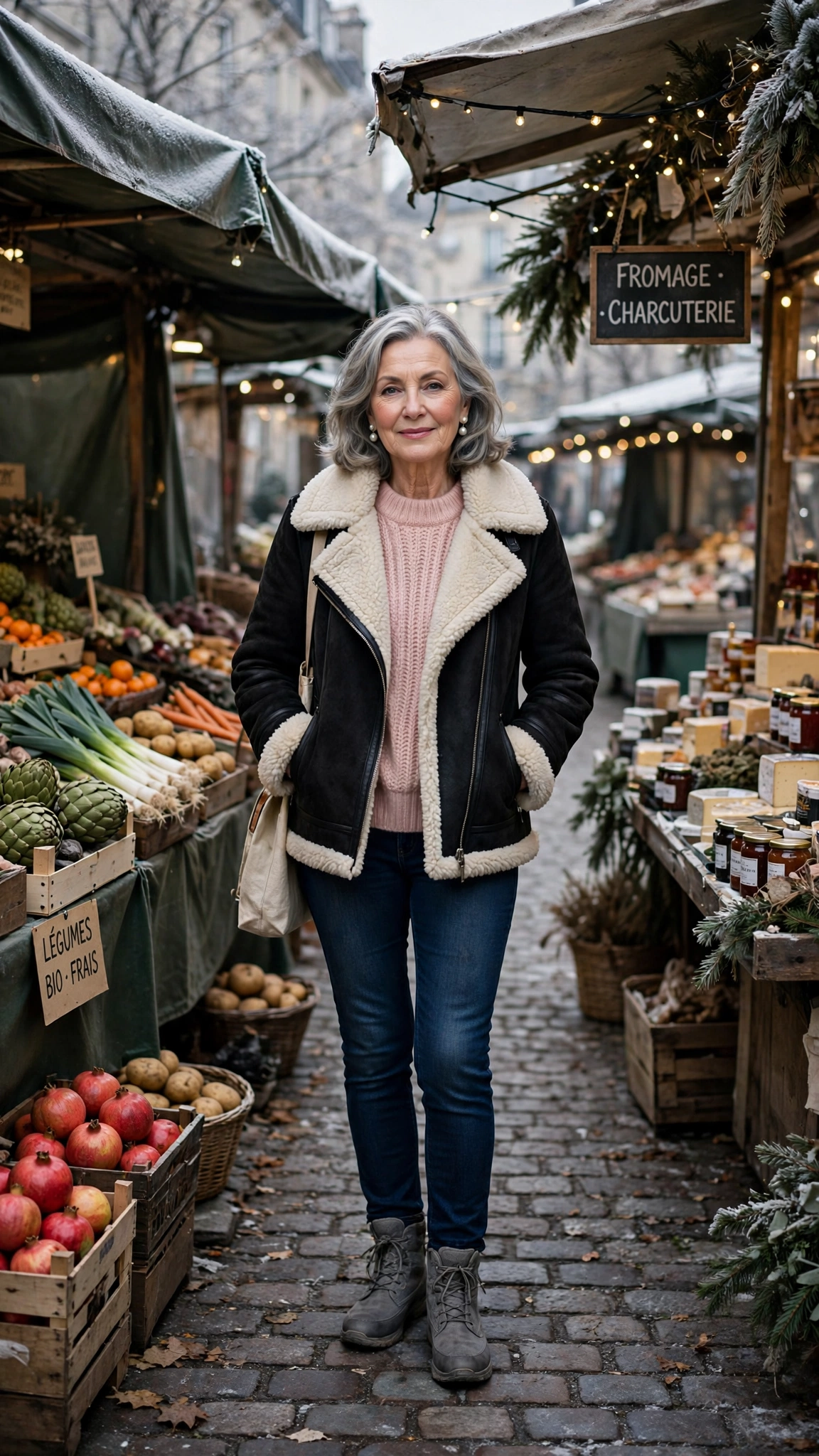 20 Women over 60 shearling lined jacket outfits for outdoor markets That Are Chic, Warm and Elegant 9 20 Women over 60 shearling lined jacket outfits for outdoor markets That Are Chic, Warm and Elegant - idea 8