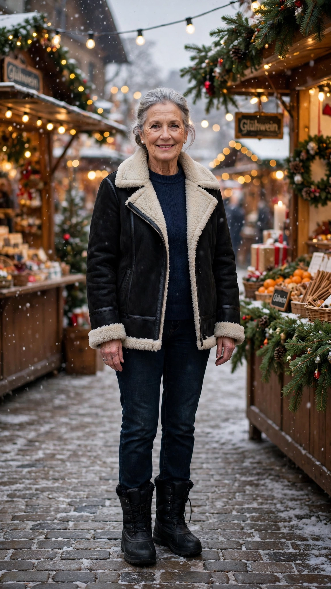 20 Women over 60 shearling lined jacket outfits for outdoor markets That Are Chic, Warm and Elegant 19 20 Women over 60 shearling lined jacket outfits for outdoor markets That Are Chic, Warm and Elegant - idea 18