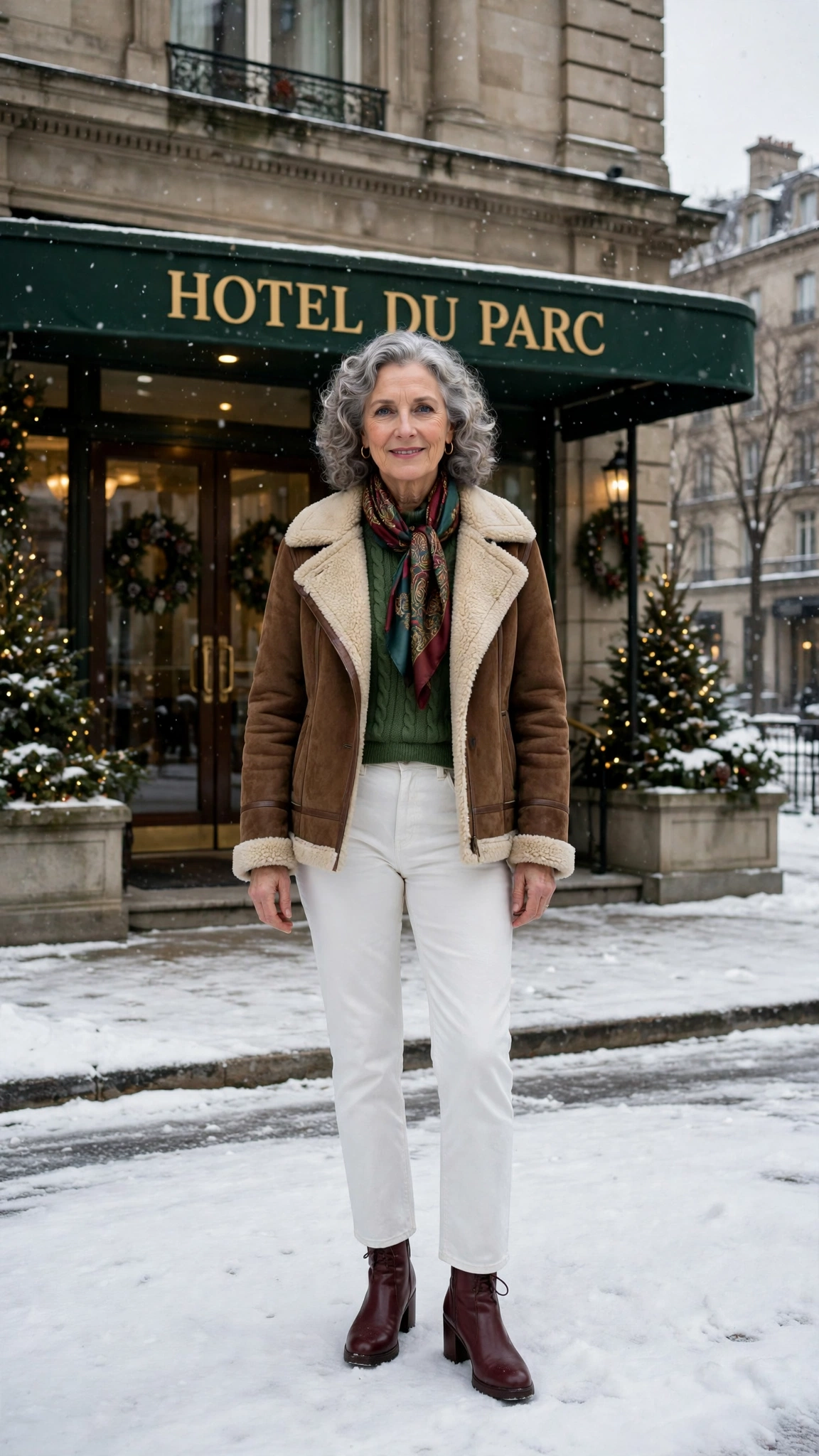 50 Women over 60 suede shearling jacket outfits for winter travel That Are Chic, Warm and Elegant - idea 22