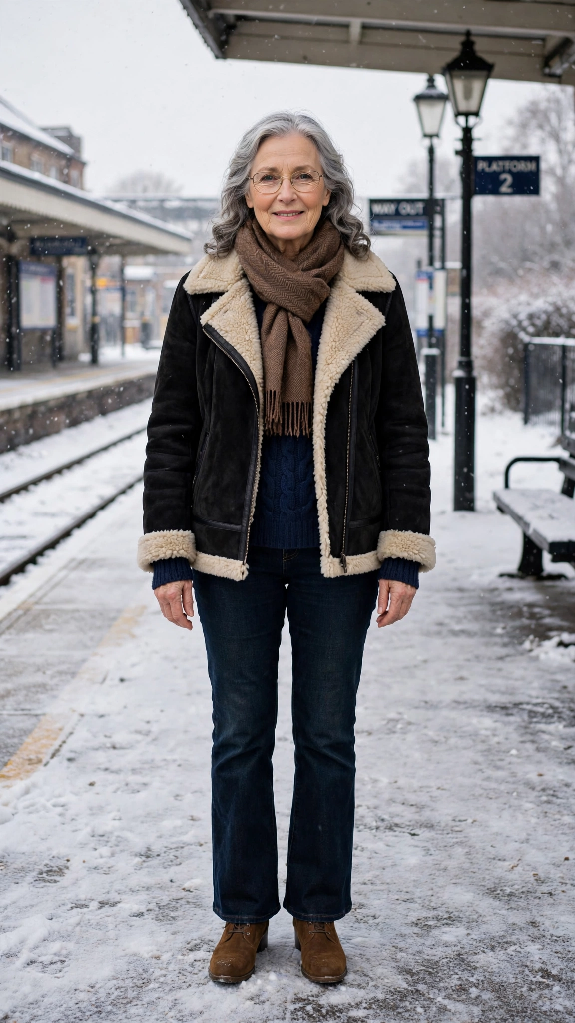 50 Women over 60 suede shearling jacket outfits for winter travel That Are Chic, Warm and Elegant - idea 30