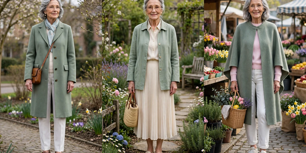 28 Women Over 70 Sage Coat Outfits for Early Spring Outings That Are Fresh, Chic and Easy to Wear